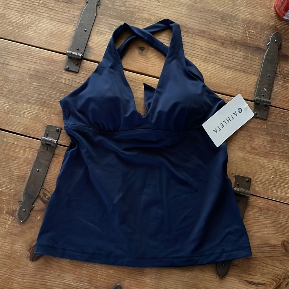 Athleta Tankini top navy blue New with tags.